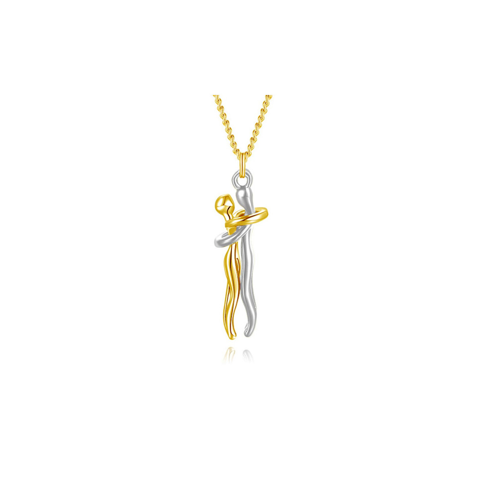 Fashion Couple Hugging Necklace Jewelry Choker Hug Pendant Chain - In Stock Golden 9193271534419