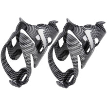 2pcs Mountain Cycling Bike Bicycles Quick Release Carbon Fiber Water Bottle Holder Cups Cage (Black)