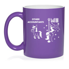 Accountant Superstar Unicorn Funny Ceramic Coffee Mug Tea Cup Gift for CPA, Gift For Accountant (11oz Purple)