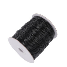 SOFEIYA Multicolor PU leather cord necklace bracelet pendant braided rope 0.8/1.0/1.2MM, Black 1.0MM
