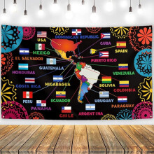 Hispanic Heritage Month Decorations Latin American Banner Spanish Classroom Compatible with National Celebrations for Home & School