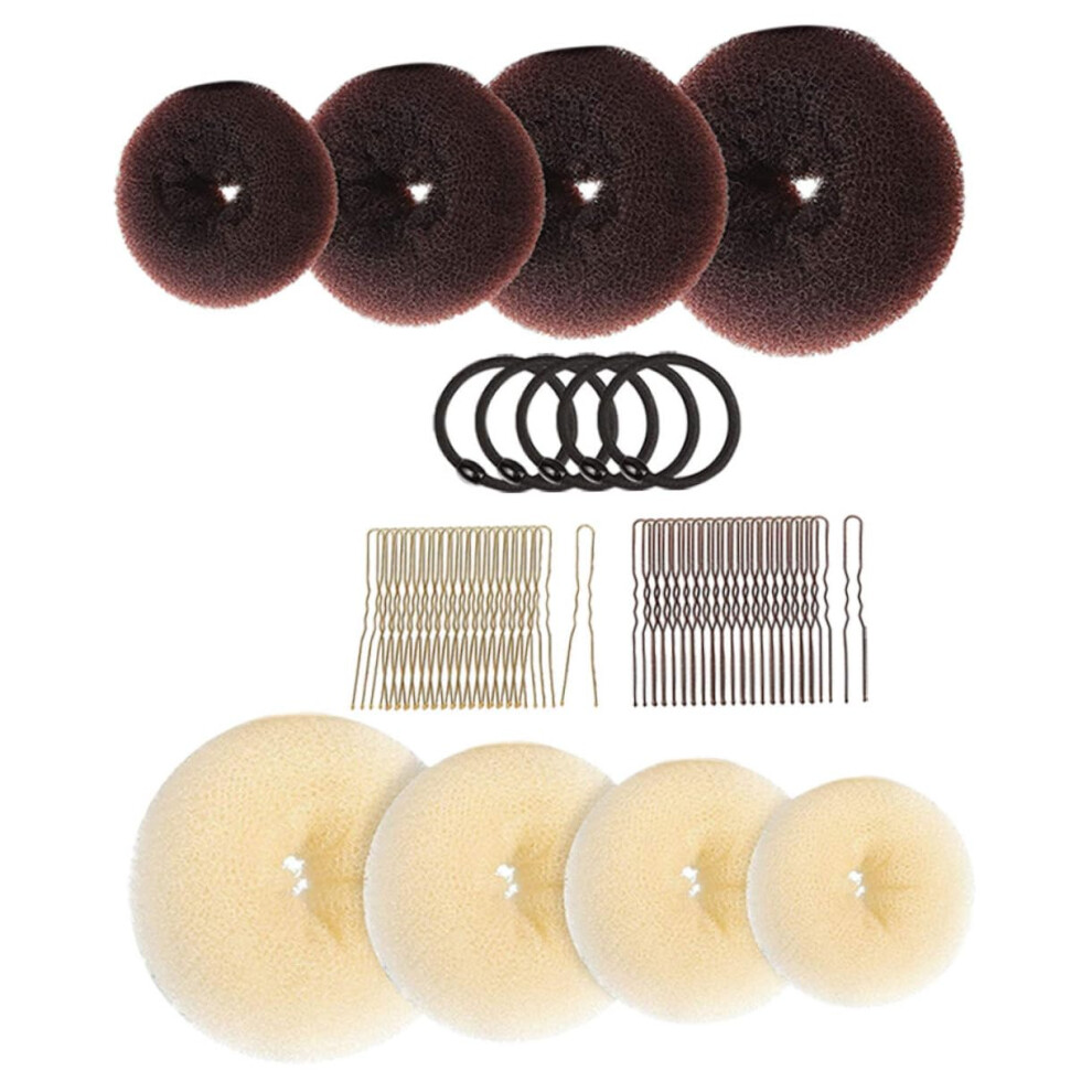 Unisex Hair Bun Maker With Ushaped Pins For Women, Small Soft Donut Shaper For Easy Styling