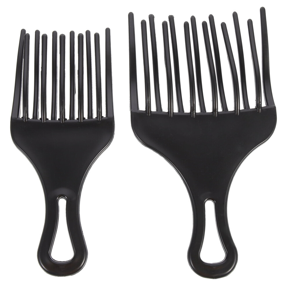 Unisex 2Pcs Hair Pick Afro Comb Large And Small Afro Pick Comb Hairdressing Styling Combs Detangle Braid Pick Combs