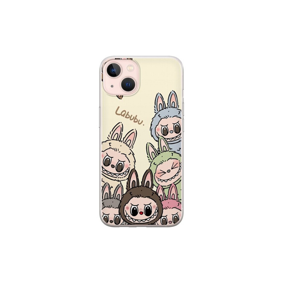 Compatible With Apple Compatible With Iphone 13 Mini Transparent Shell Monster Rabbit Dock With Flower Wreath Vinyl Figure 9170372814596