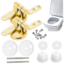 Zinc Alloy Toilet Seat Hinges Set, Silent Close, Corrosion Resistant, Universal Replacement Kit