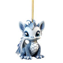 Christmas Sale! Blue & White Porcelain Tree Ornament, 1Pc Dragon Baby or Deer Pendant, Vintage Holiday Decor, Compatible with Xmas Trees
