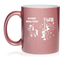 Realtor Superstar Unicorn Funny Real Estate Agent Ceramic Coffee Mug Tea Cup Gift for Her, Him, Friend, Coworker, Wife, Husband (11oz Rose Gold)