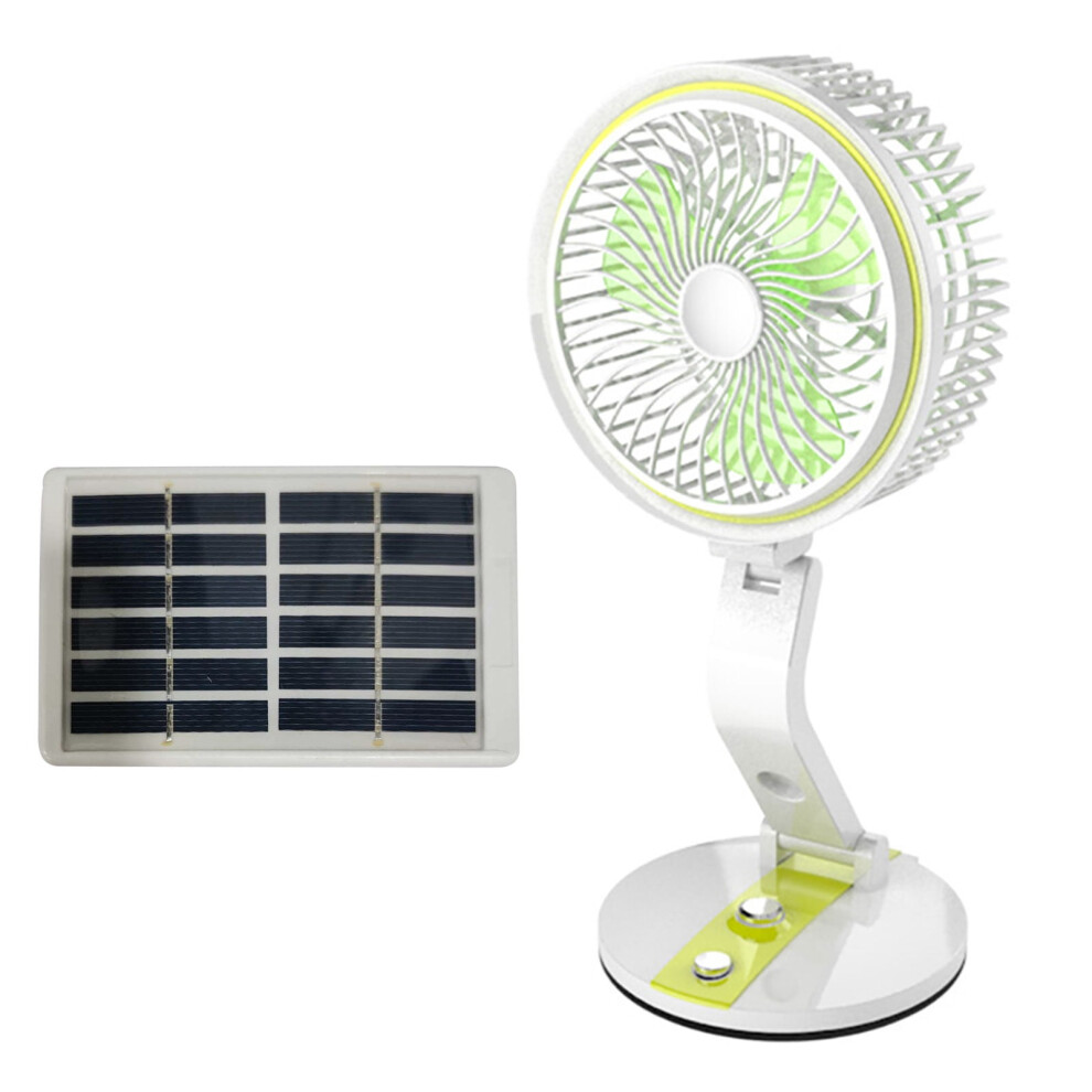 Chicmine Solar Powered Desk Fan With Led Lamp Low Noise 360-Degree Rotation Multi-Functional Air Cooler Fan Office Supplies 9165521363872