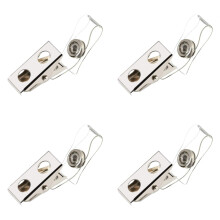 LKWLPD Metal Badge Clips 100 Pack, Double Hole ID Strap Clip for Badges, Name Tag Clips Compatible with ID Cards, Work Badge Holders