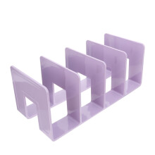 Acrylic Bookends with Compartments, SpaceSaving Desktop Book Organizer for Office and Home