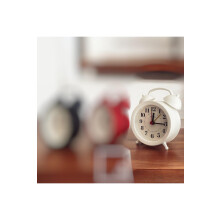 Retro Alarm Clock with Silent Operation, EasytoRead Black and White Classic Desk Design