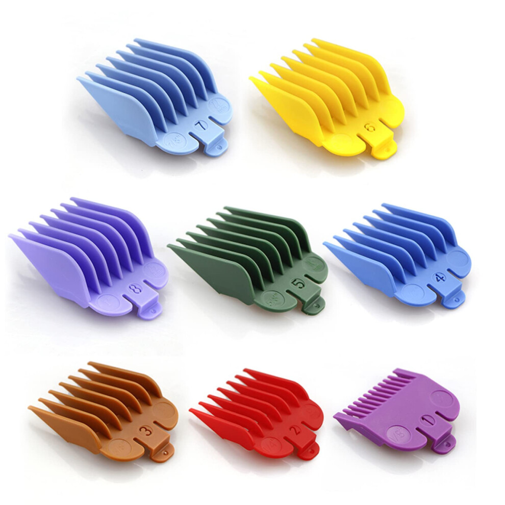 Hair Clipper Guards Set 8 Pieces with DualLength Taper Design, Replacement Guide Combs for Most Clippers