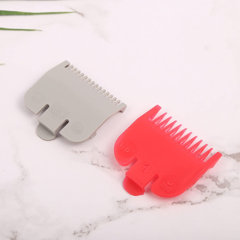 Clipper Guards 1.5mm 3mm Set for Ear Trimming, SkinSafe Hair Trimmer Guide Combs, Red and Gray