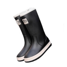 Men's Waterproof PVC Rain Boots with NonSlip Rubber Sole and Cushioned Insole, Black, Size 43
