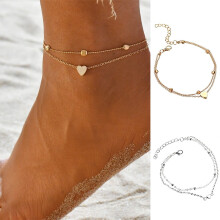 Jacenvly 2024 Bracelets For Men Clearance Stainless Steel Anklets Love Heart Bracelet Gifts For Him Gold