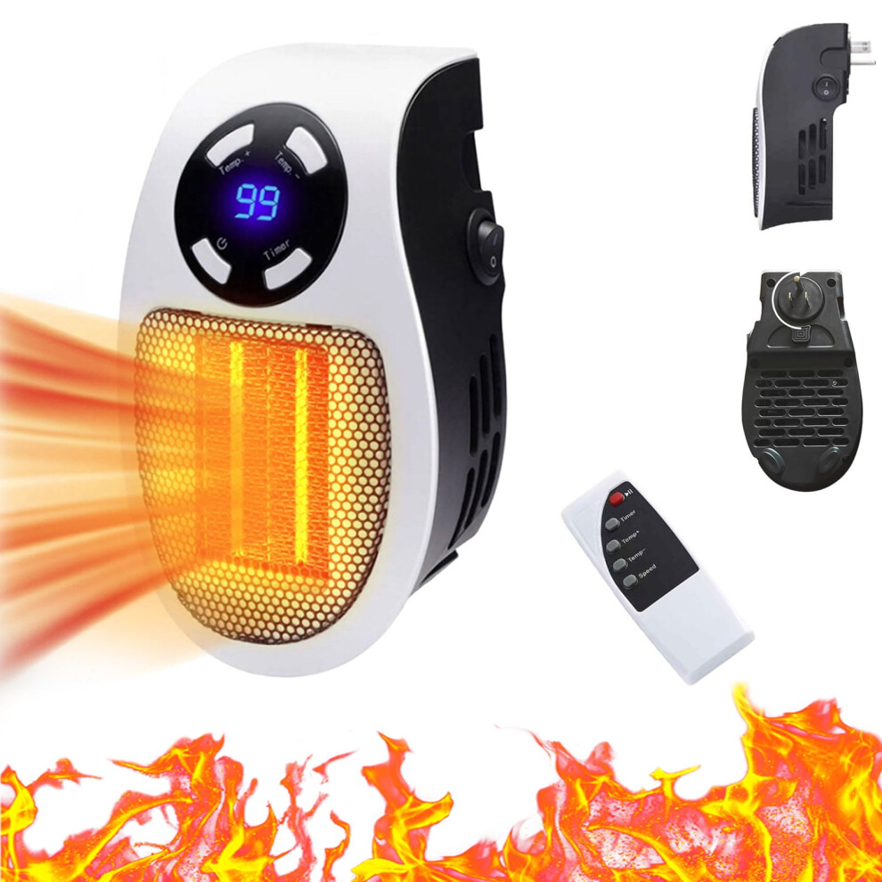 Ymarpt 500W Space Heater For Indoor Use, Cordless Battery Powered, Electric Heater With Remote, Adjustable Thermostat & Timer, Led Display 9009879015994
