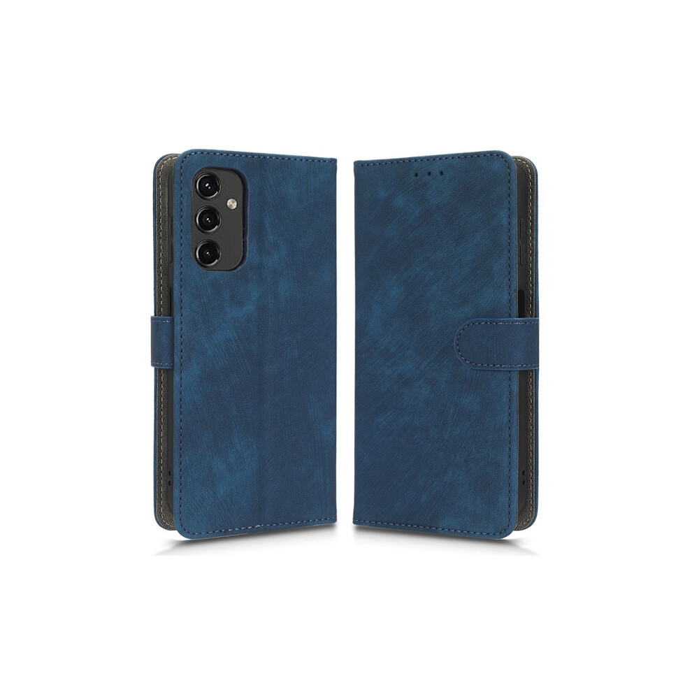 Skalo Compatible With Samsung A14 4G/5G Wallet Case In Pu Leather - Blue 9009879015758