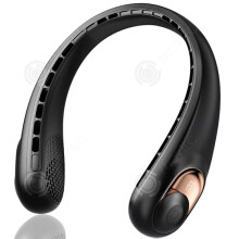Wireless Neck Fan 5W 4000mAh 5600RPM 3 Speed Adjustment with Digital Display S9 - Noir