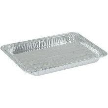 Small Disposable 8.75" x 6.25" Aluminum Broiler Pan - For Baking, BBQ & Grill Trays - 20 CT