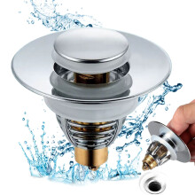 Faucets Celebration Activ Bathroom Sink Plug with Strainer for 27-41mm Drain Holes, Stainless Steel Hole Cover Compatible with 2741Mm