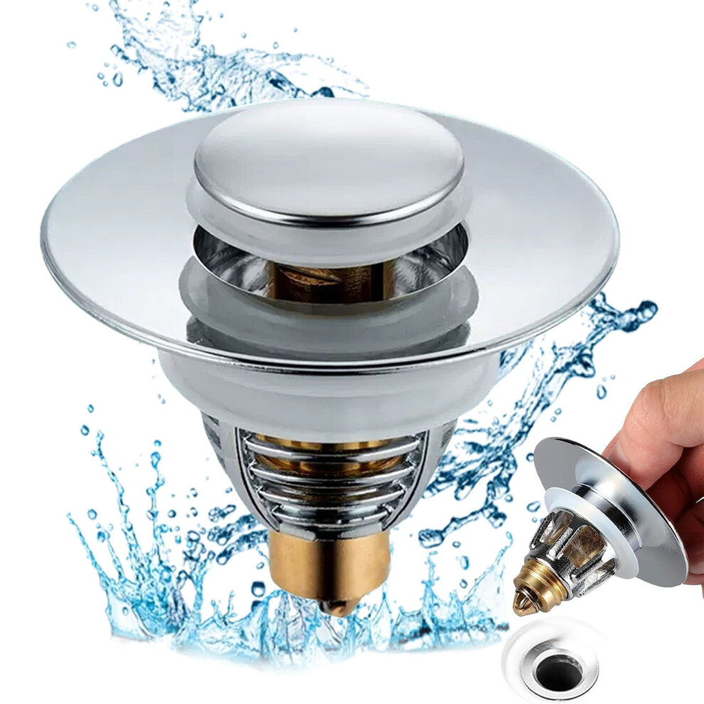 Faucets Celebration Activ Bathroom Sink Plug With Strainer For 27-41Mm Drain Holes, Stainless Steel Hole Cover Compatible With 2741Mm 9009879017004
