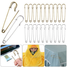 Luxtrada 10PCS 3" Heavy Duty Stainless Steel Safety Pins, Extra Strong & Sturdy, Bulk Pins for Blankets, Skirts, Crafts, Kilts (Green Bronze)