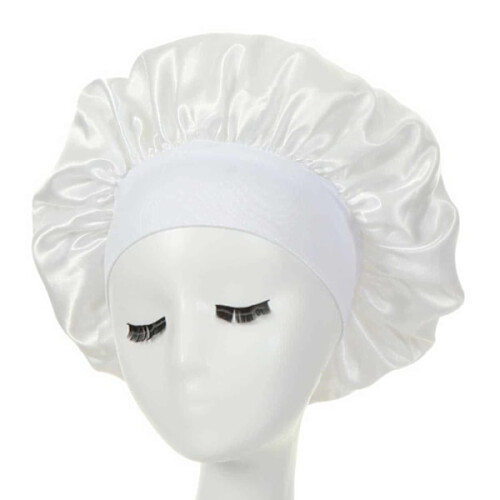 Sleep cap - Satin Bonnet - Sleep Cap White One Size white