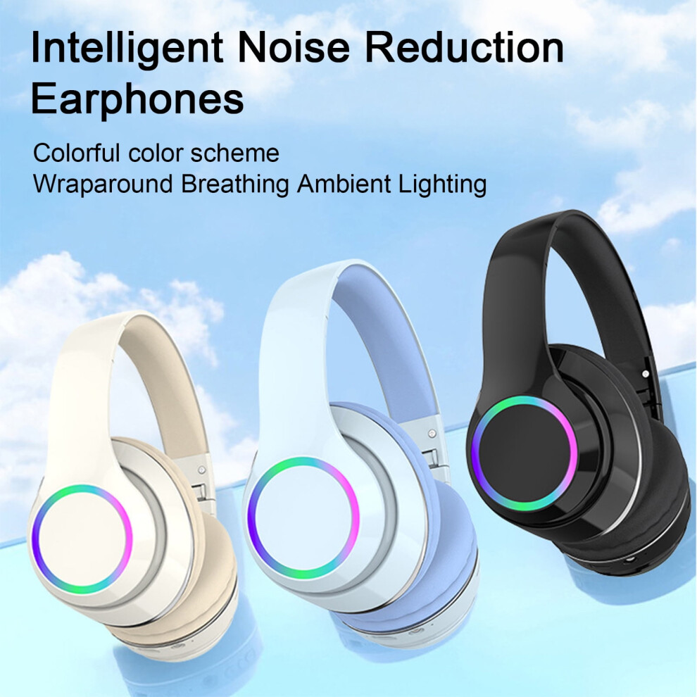 Susuchens Wireless Headset With Dazzling Noise Cancelling Immersive Music Experience Bluetooth-Compatible 5.3 Hifi Sound Earphones Khaki Light 9180479476955