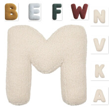 Alphabet Pillow M1 UltraSoft Lambsfaux wool Letter Cushion for Sofa Bed Car and Kids Room Decor