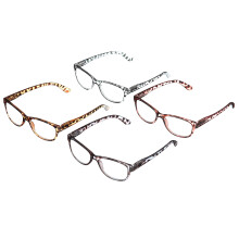 4 Pairs Women Leopard Meow Reading Glasses - Fashion Clear Lens Readers Demi Tortoise +4.00
