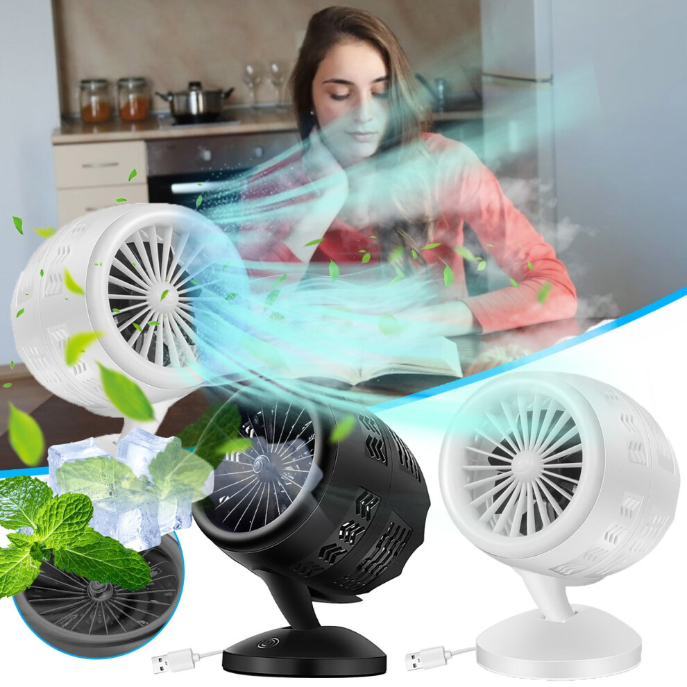 Maxiaoxia New Portable Usb Dual-Blade Turbo Fan Mini Circulation Fan Small Fan For Home Outdoor Travel 9180479480600
