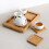 6 Pcs Round Tea Ceremony Accessories Coasters for Drinks Square 4