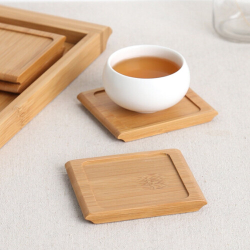 6 Pcs Round Tea Ceremony Accessories Coasters for Drinks Square 2