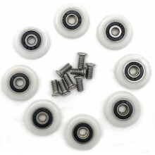 Set of 8 replacement wheels for shower doors with a diameter of 23 mm