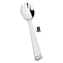 10" Elegant Silver Polished Plastic Salad Serving Utensils Fork & Spoon (Forks - 30 Pack)