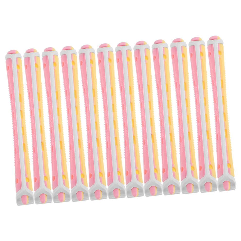Hair Curlers 12pcs Flexible Plastic Perm Rods for Easy Curl Creation, Long and Short Hair Styling