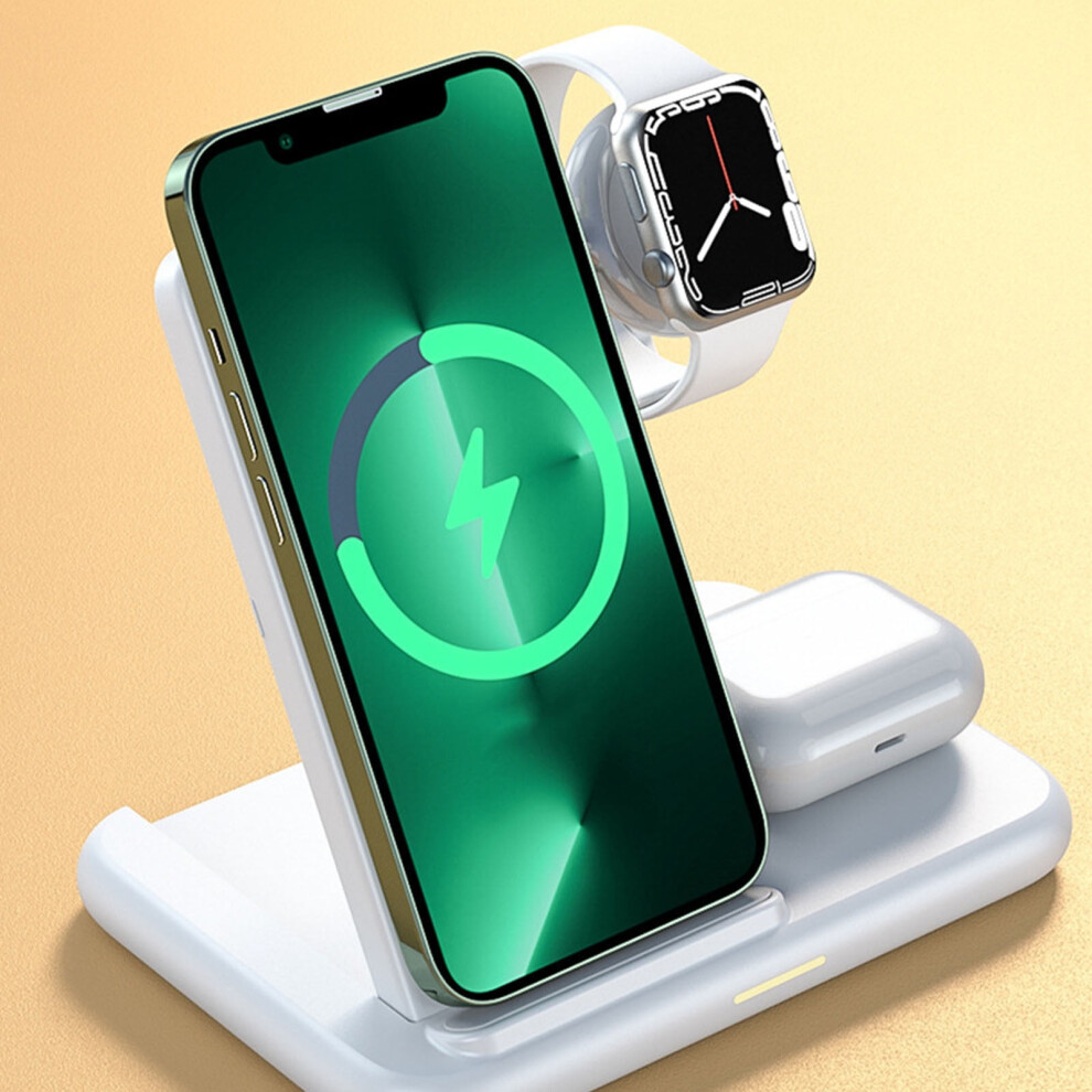 Viflosae 3-In-1 Wireless Charger Compatible With Iphone, Fast Charging For Phone, Watch & Earbuds, Foldable Stand 9557311164507