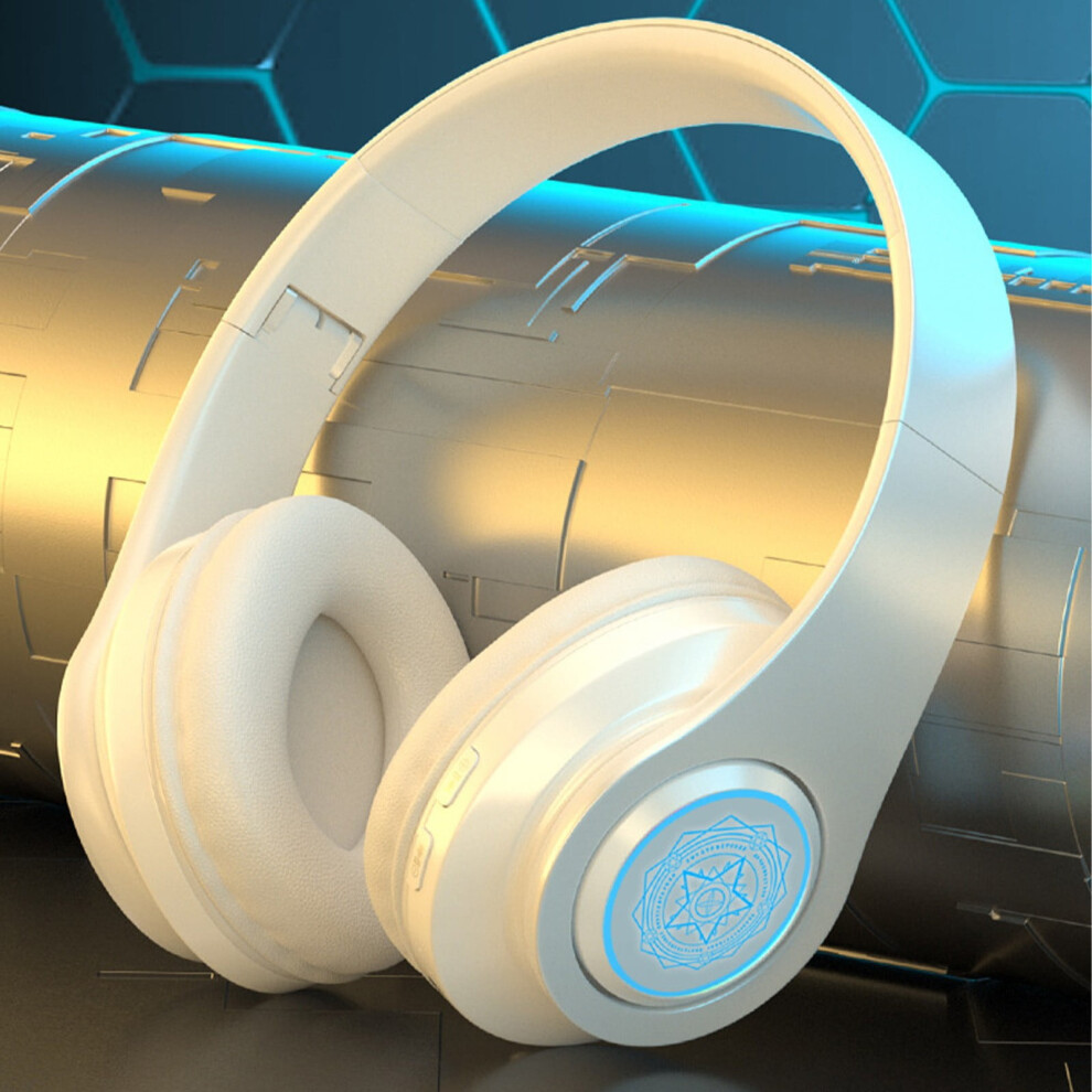 Txmfgh Rgb Wireless Bluetooth Headphones Over Ear With Microphone For Long Standby Life, Foldable Design For Gaming And Music Light 9557311673771