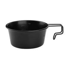 Picnic Bowl Non-Stick Camping Cup with Handle Tableware Outdoor Cookware Cooking Black 360ml