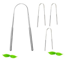 Tutuviw Tongue Cleaner Scraper, Surgical Grade Stainless Steel, Non-Synthetic Grip – Sterilizable Tongue Brush (4 Pack)