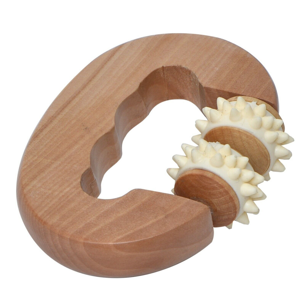 Spa Wellness Wooden Body Handheld Massager Rolling Scratcher