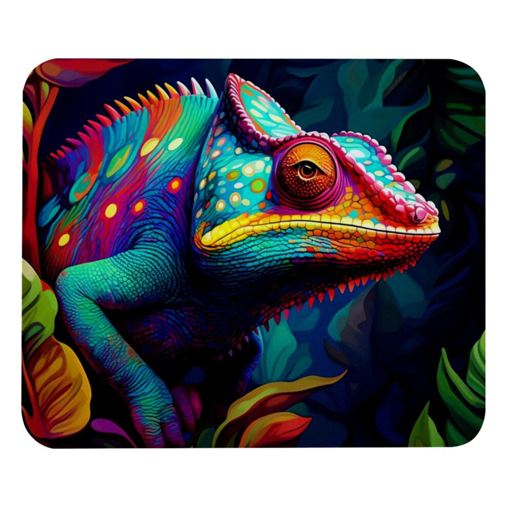 Chameleon Color Pattern Mouse Pad, Customized Premium-Textured Mouse Mat,Non-Slip Rubber Base Small Mousepad, 8.3X9.8in 9450273694801