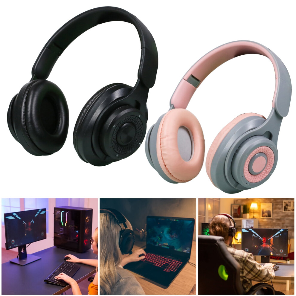 Susuchens Foldable Wireless Headphones Hifi Sound Fast Charging Noise Reduction Mic 10H Playtime Bluetooth-Compatible 5.3 Over Ear Headsets Black 9557311673764