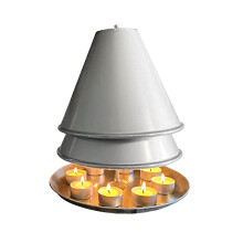 Hand Warmers Big Sale - Eco Lamp Heater Table Stove, Compatible with Candle Heating, Room Decor, Clearance Silver
