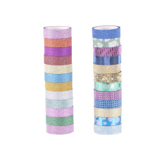 Guangmc 10 Roll Glitter Masking Tape Set for Scrapbook DIY and Gift Wrapping