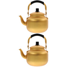 Water Jug with Lid 2 Pack Retro Kettle Camping Cover Coffee Pot Handle Stovetop Wear-resistant
