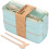 3-in-1 Stackable Lunch Bento Box with Spoon and Fork Blue 1