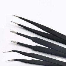 DEKAXID 1 PCS ESD-10/11/12/13/14/15Anti-static Stainless Steel Tweezers Industrial Precision Curved Straight Tweezers Maintenance Tool