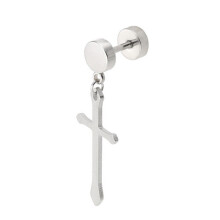 1Pc Earrings Dumbbell Cross Design Exquisite Titanium Steel Ear Studs Jewelry Gift for Decor