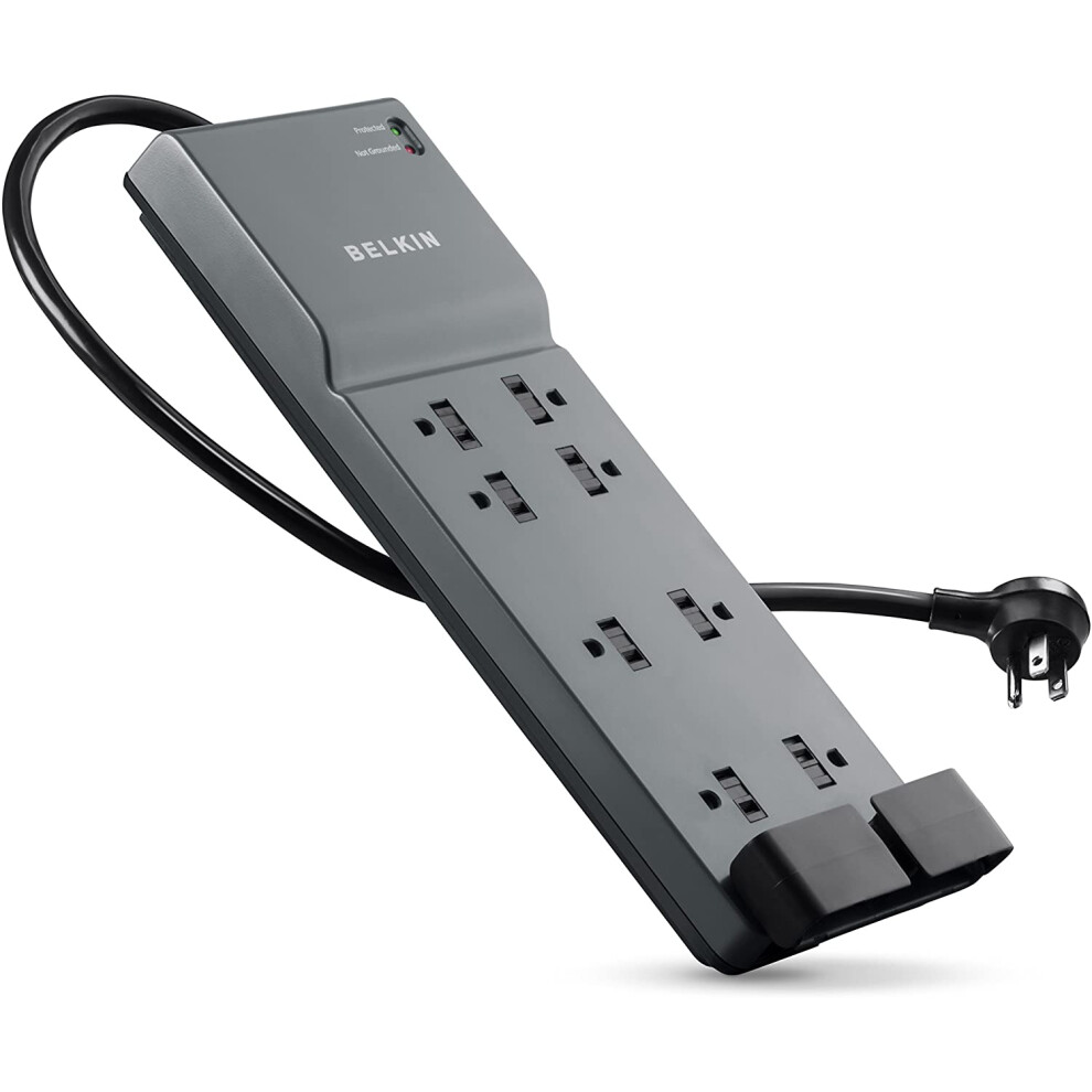 Power Strip Surge Protector With 8 Outlets, 6 Ft Long Flat Plug Heavy Duty Extension Cord + Overload Protection 9558633688610